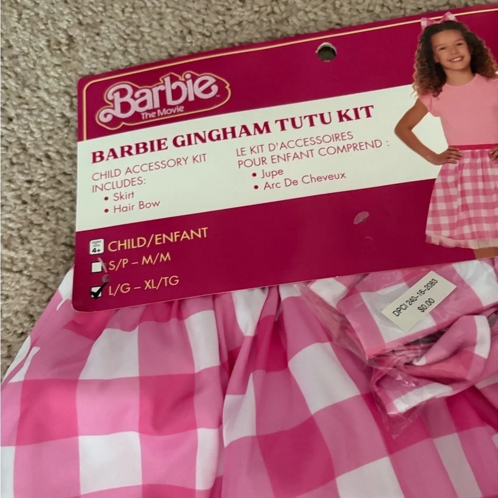 Barbie gingham tutu kit size L-XL GIRLS NEW
